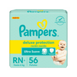 pampers deluxe protectión recién nacido + x 56 unid