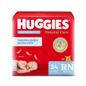 pañales huggies natural care recién nacido x 34 unid