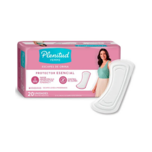 plenitud femme protector para incontinencia toalla esencial 20 unidades