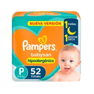 pañales pampers babysan hipoalergenico pequeño x 52 unidades